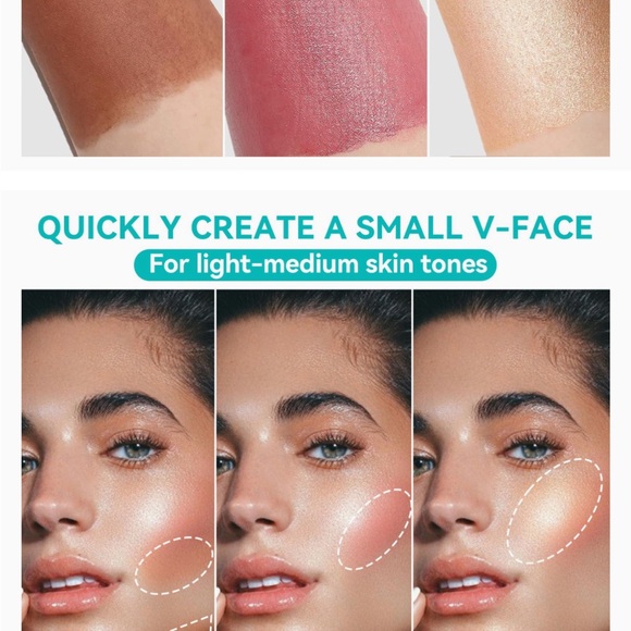 Cream Contour Stick Makeup (#1,5,7）3 piece set with brush - Picture 6 of 6